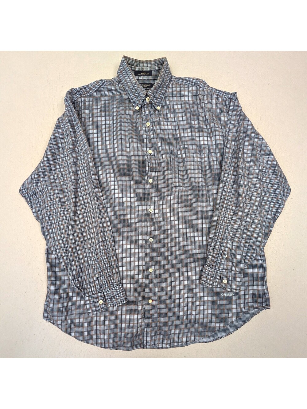 Daniel Cremieux Collection Mens XL Italian Fabric Houndstooth Plaid Shirt